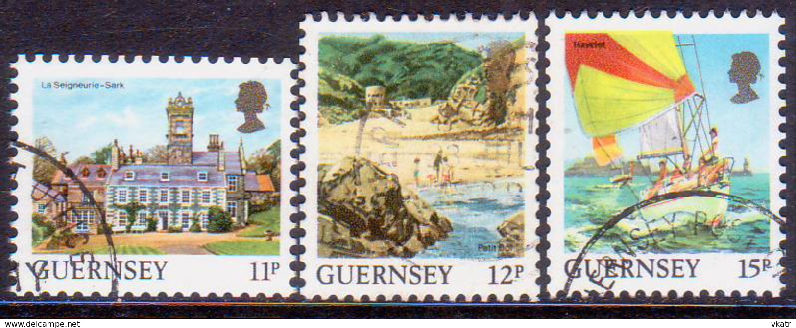 GUERNSEY 1987-88 SG 398-99 Part Set Used Only 16p Missing Coil Stamps - Guernsey