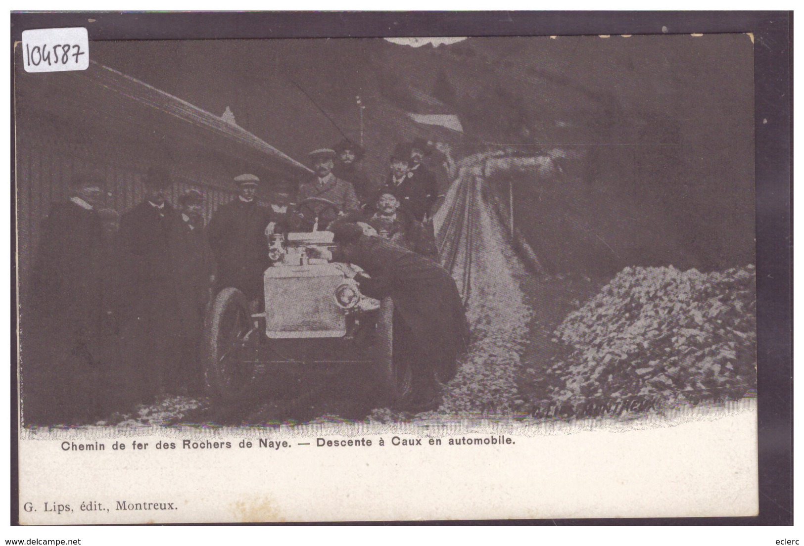 DISTRICT DE VEVEY - CAUX - DESCENTE EN AUTOMOBILE MARTINI DE LA LIGNE DES ROCHERS DE NAYE - TB - Roche