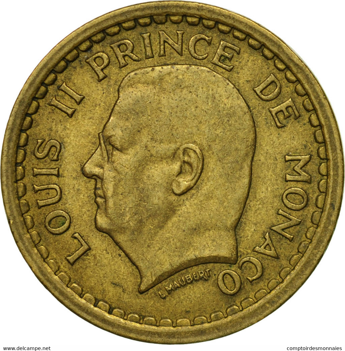 Monnaie, Monaco, Franc, Undated (1943), TB+, Cupro-Aluminium, Gadoury:MC 132 - 1922-1949 Louis II