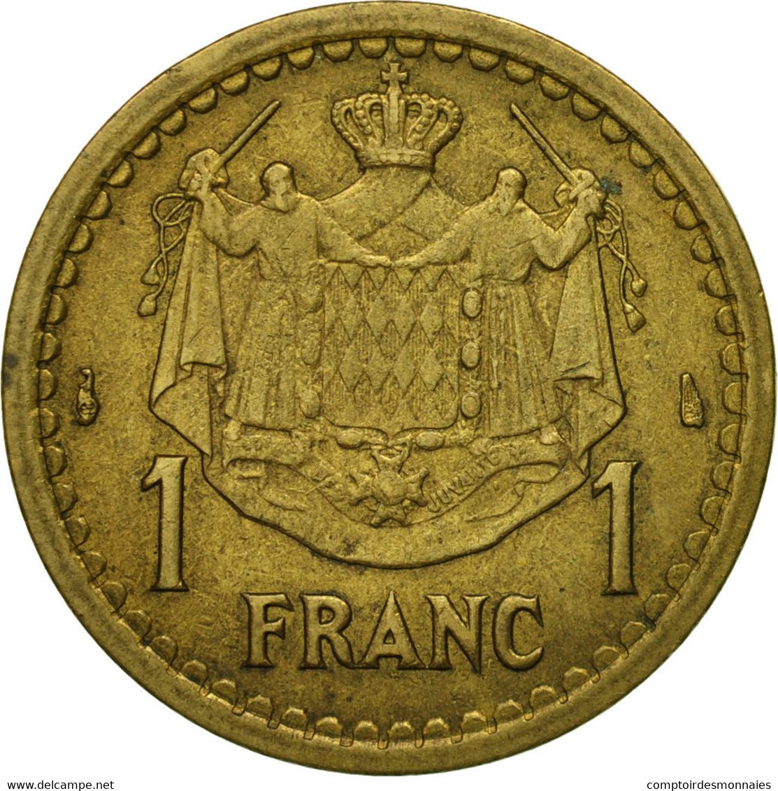 Monnaie, Monaco, Franc, Undated (1943), TB+, Cupro-Aluminium, Gadoury:MC 132 - 1922-1949 Louis II