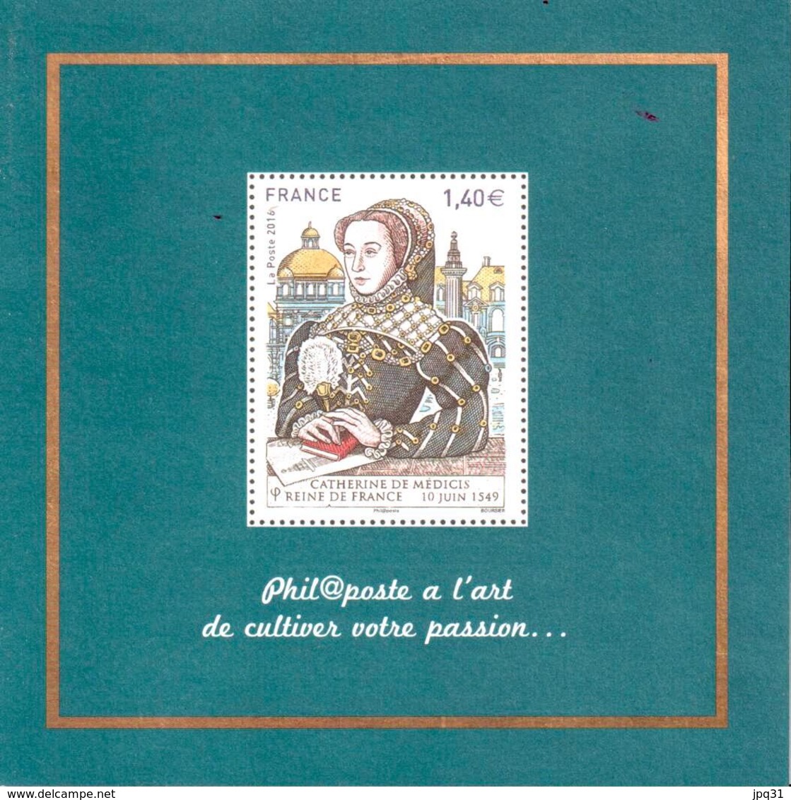 Carte De Voeux Phil@poste 2017 Catherine De Médicis Reine De France - Documents De La Poste