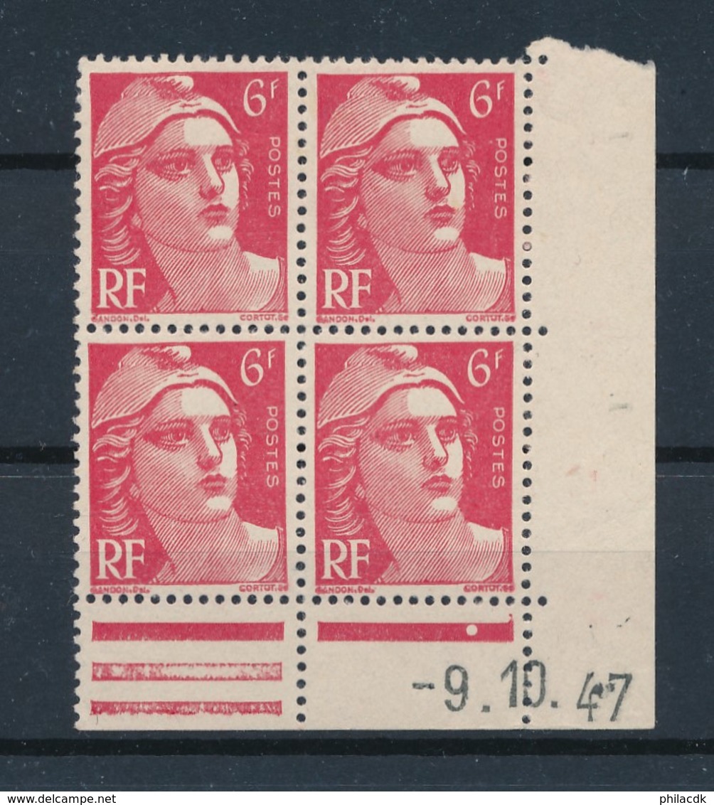 FRANCE - COIN DATE DU 9/10/1947 N°YT 721A NEUF** SANS CHARNIERE  - COTE YT : 2€ - - 1940-1949
