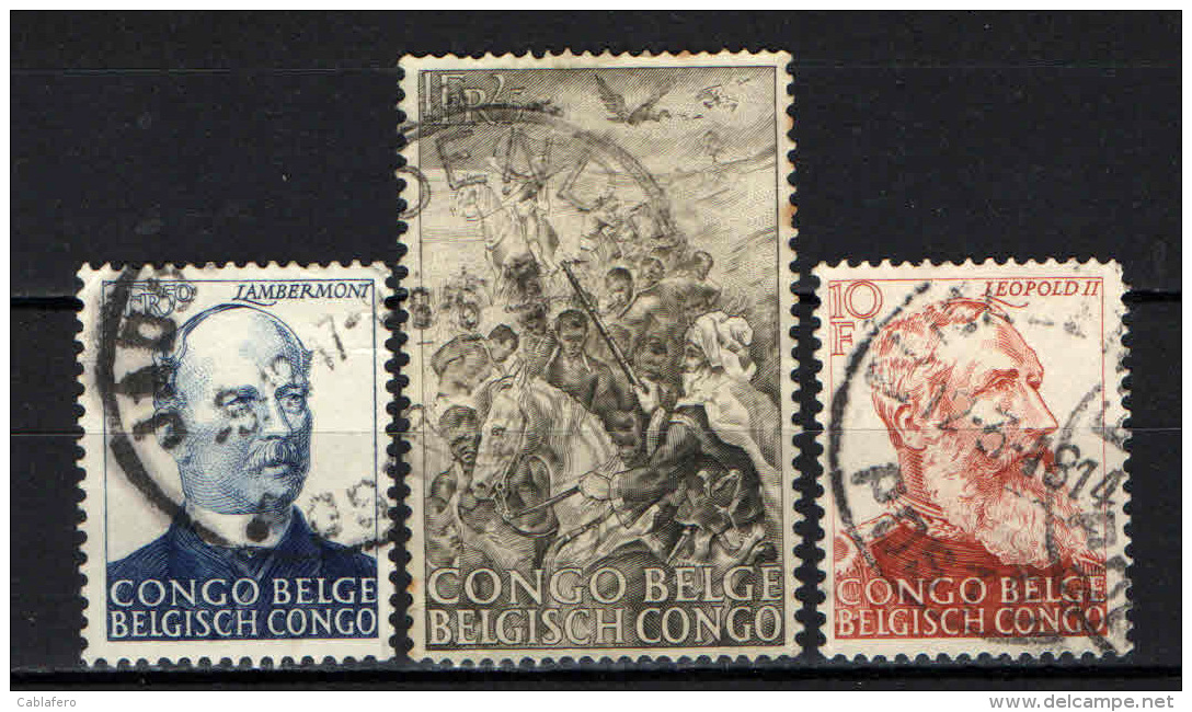 CONGO BELGA - 1947 - 50° ANNIVERSARIO DELL'ABOLIZIONE DELLA SCHIAVITU' NEL CONGO BELGA - USATI - Usati