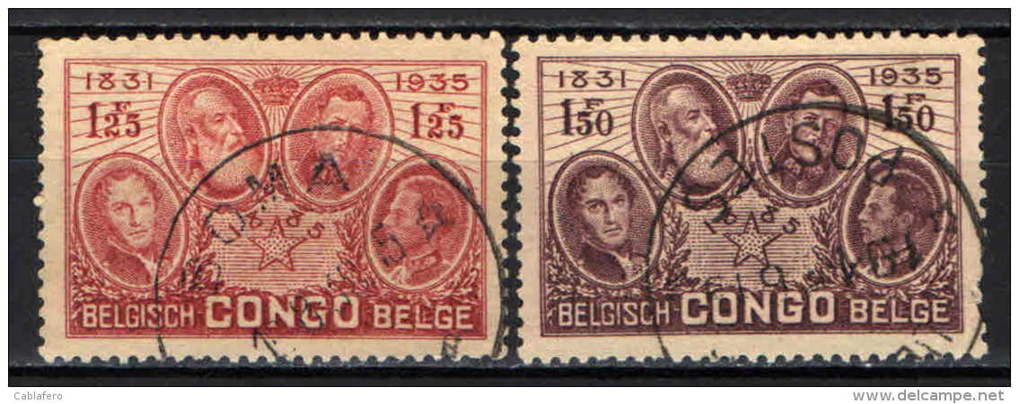 CONGO BELGA - 1935 - DINASTIA REGNANTE DEL BELGIO - USATI - Usati