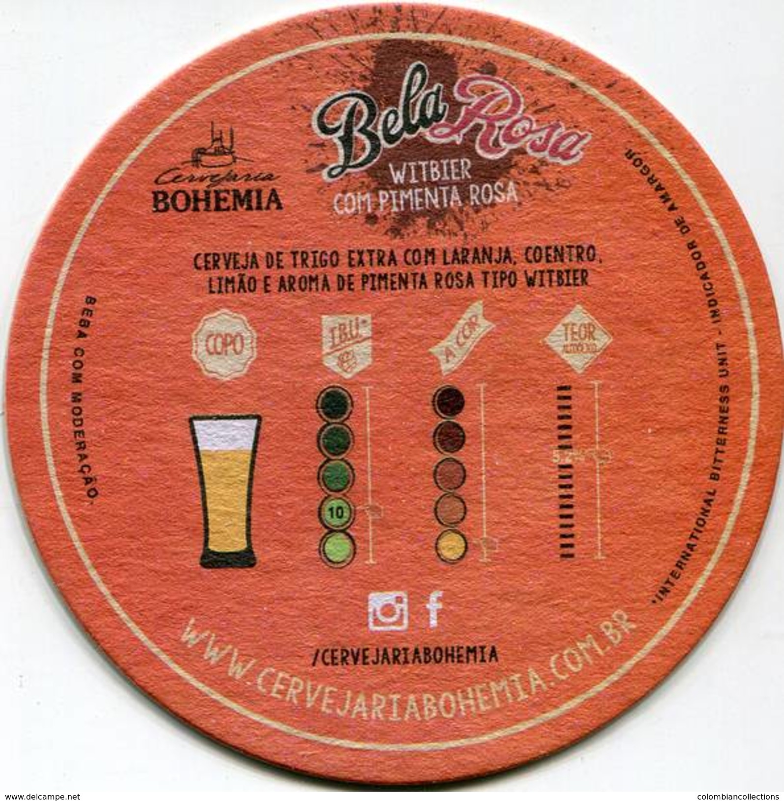 Lote B9, Brasil, Posavaso, Coaster, Bohemia, Bela Rosa - Sous-bocks