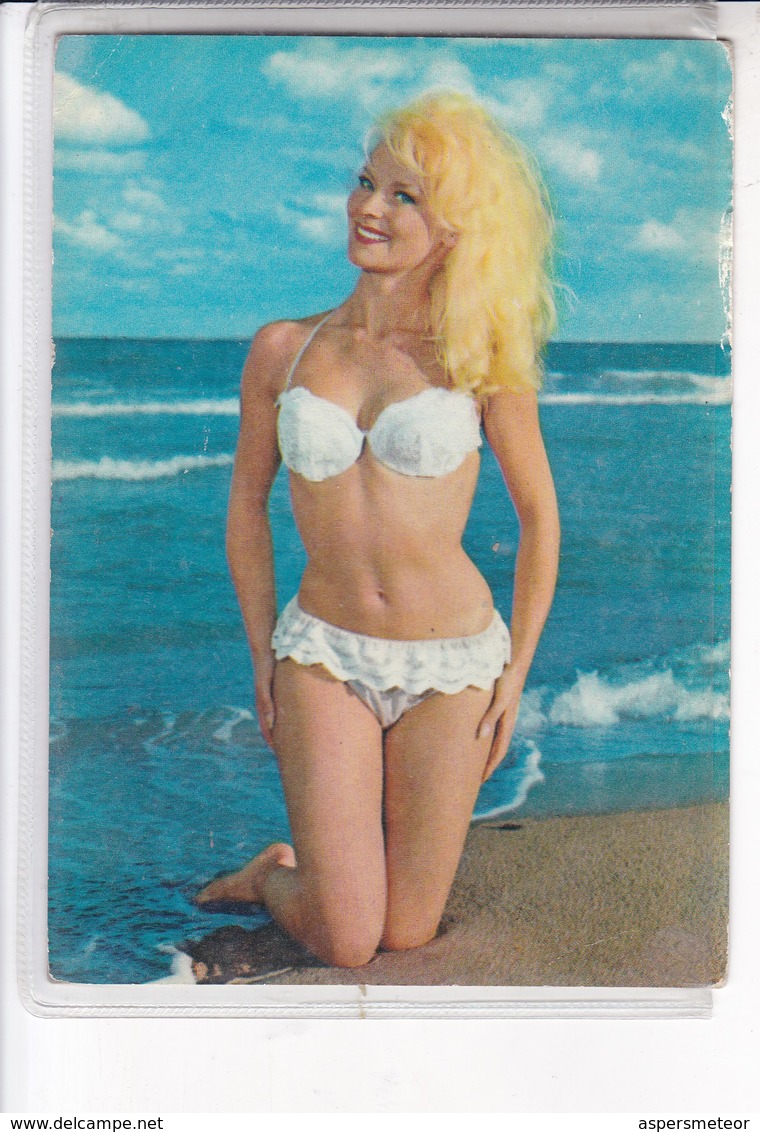 BLONDE AT THE BEACH BIKINI PIN UP SUMMER EROTIC. SERIE BAÑISTAS. MAGRINI SRL CIRCA 1960's- BLEUP - Pin-Ups