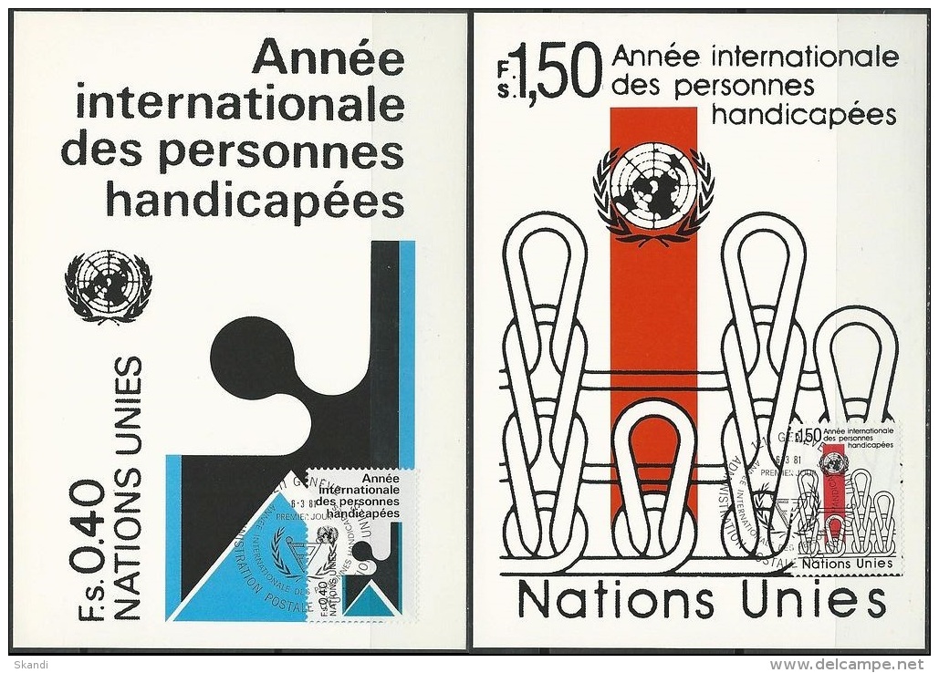 UNO GENF 1981 Mi-Nr. 97/98 MK/MC Maximumkarten - Cartes-maximum