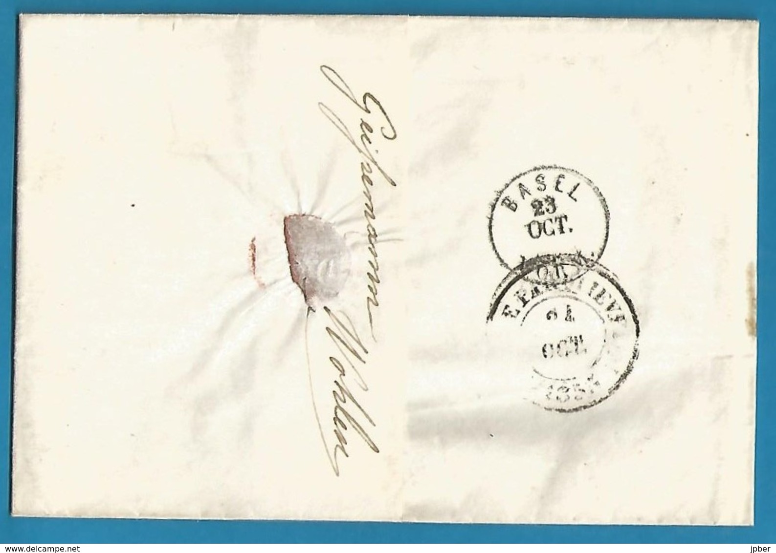 (D012) - Suisse - LAC De WOHLEN Vers GLONS (Belgique) Du 22/10/1853 - ...-1845 Préphilatélie