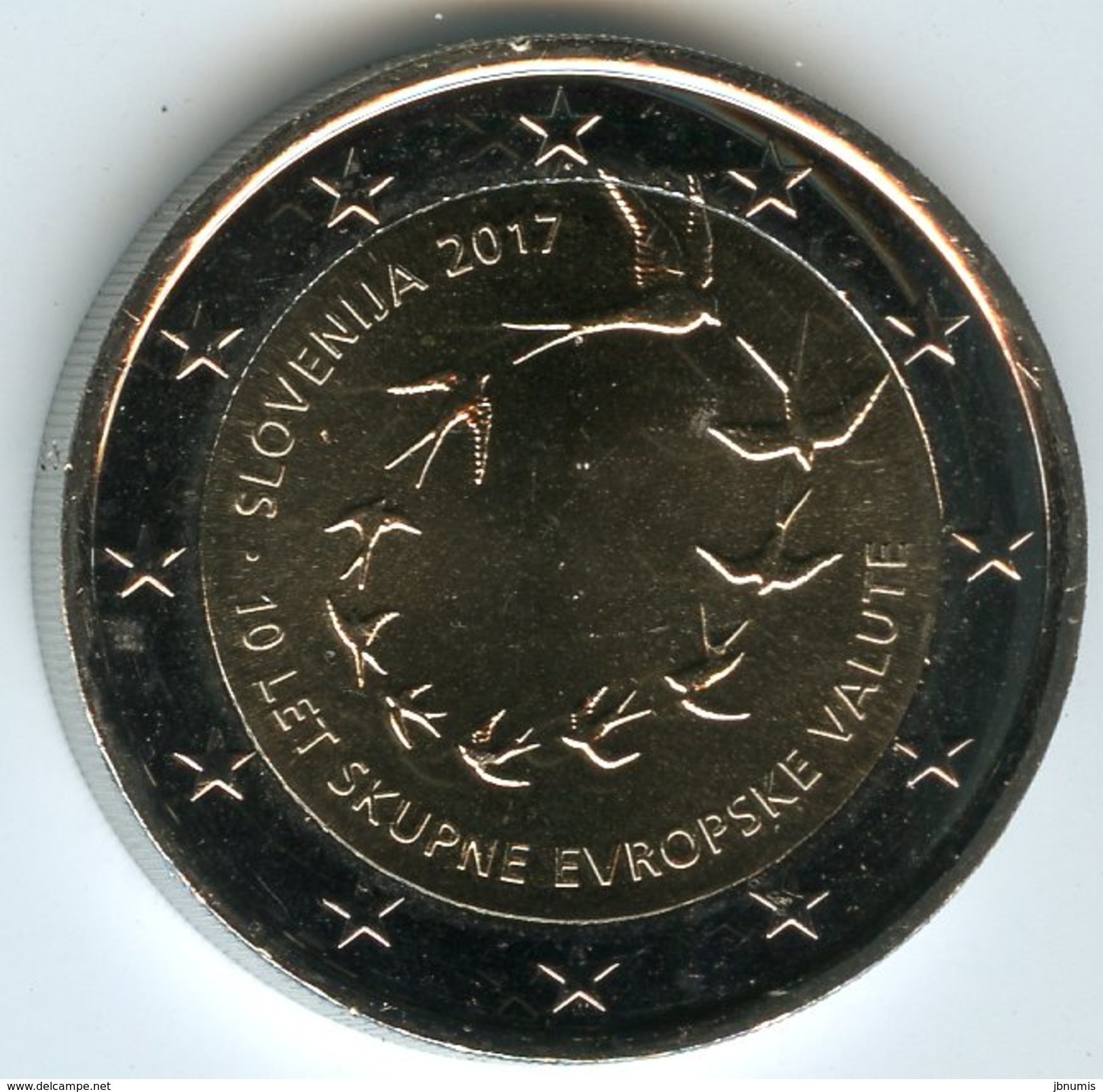 Slovénie Slovenia 2 Euro 2017 10 Ans Dans L'Euro UNC - Slovénie