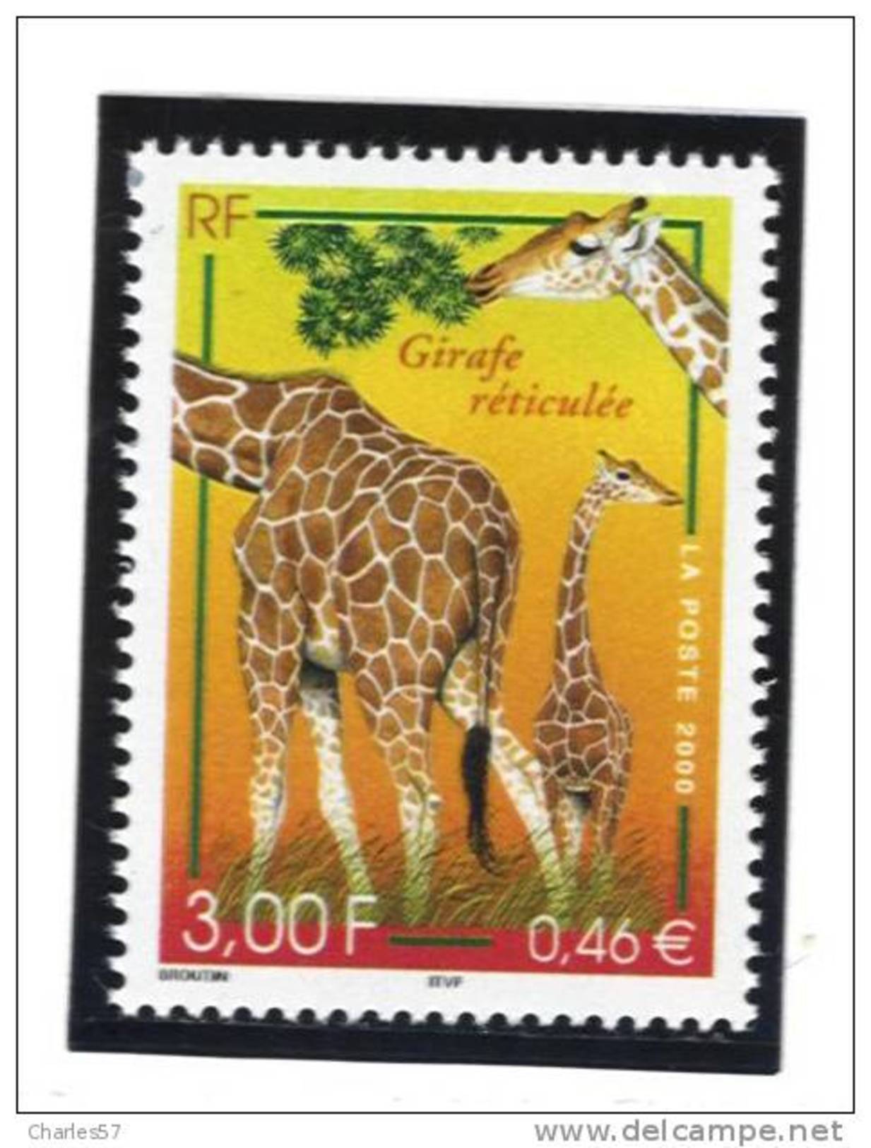 France 3333  Neuf ** ("Girafe Réticulée")  Cote 1,00&euro; - Neufs