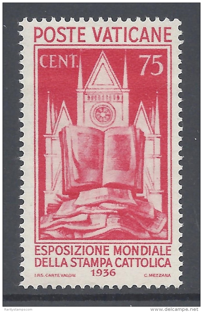 VATICANO 1936 ESPOSIZIONE MONDIALE 75c  N&ordm; 51 - Neufs