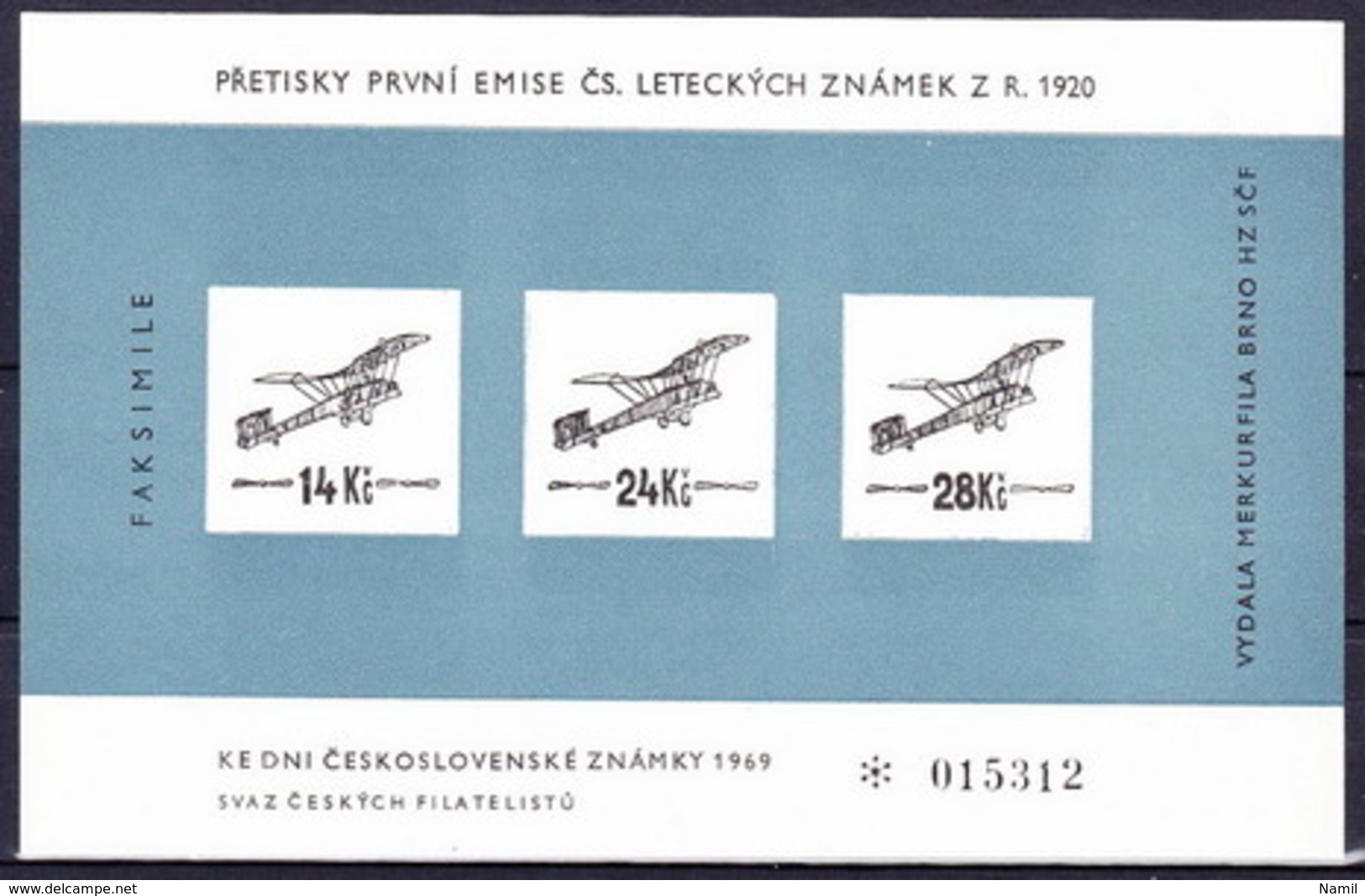 Tchécoslovaquie 1920 Mi 192-3 (Yv PA 1-3), (MNH) - Airmail