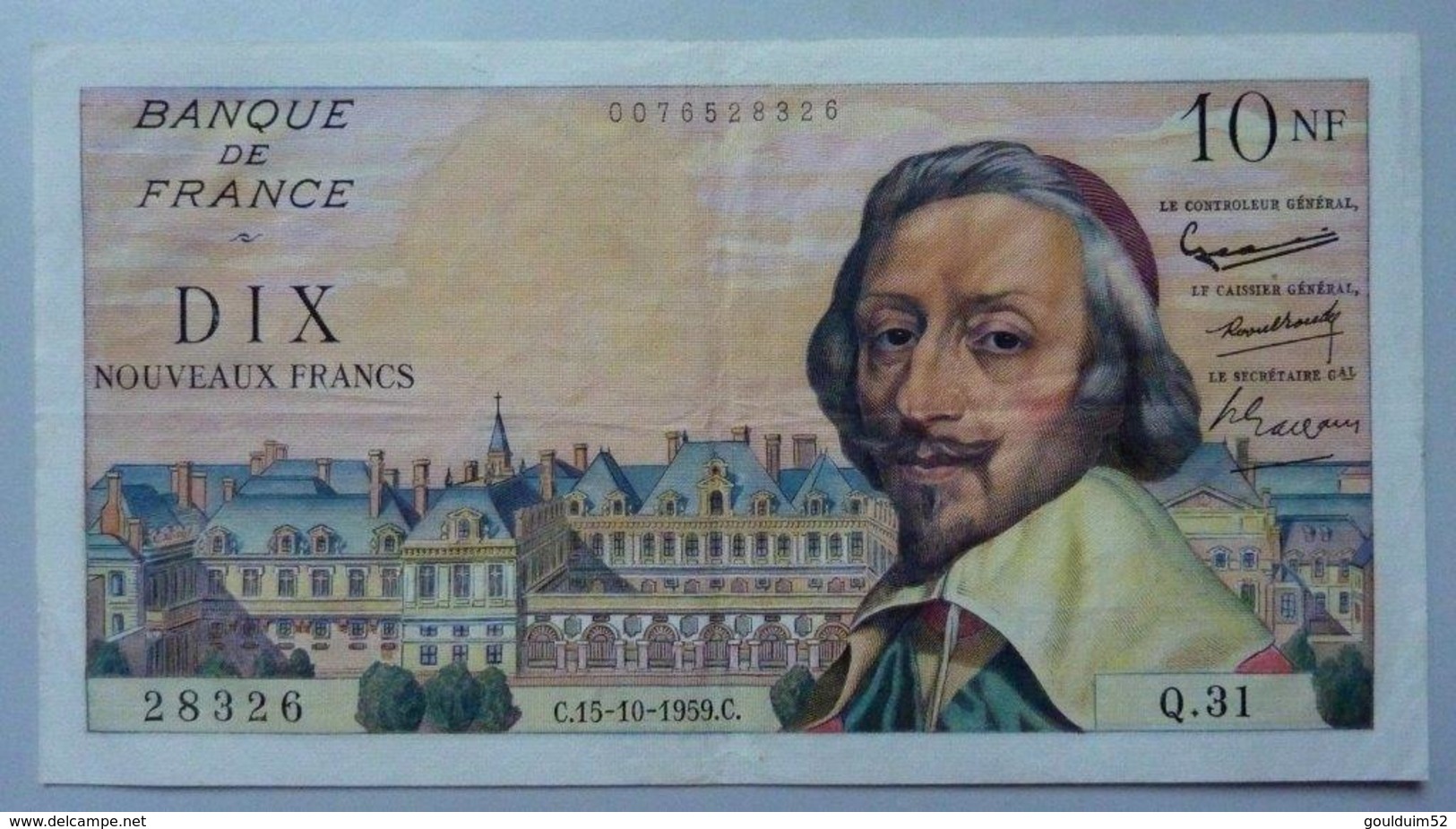 10 Nouveaux Francs Richelieu 15.10.1959 - 10 NF 1959-1963 ''Richelieu''