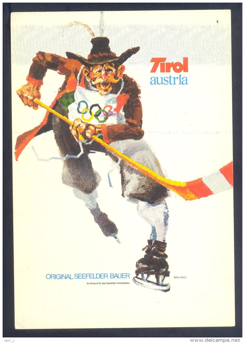 Austria 1976 Card: Ice Hockey Sur Glace Eishockey; Olmypic Gammes Innsbrück; Original Seefelder Bauer - Eishockey