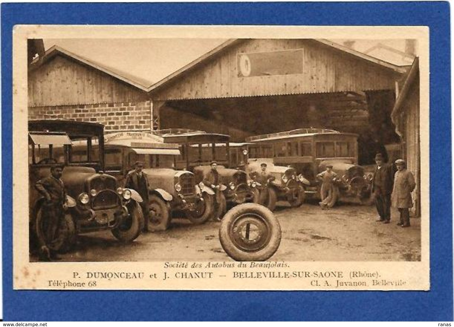 CPA Rhône Belleville Sur Saône Publicité Publicitaire Voiture Automobile Camions Non Circulé - Belleville Sur Saone