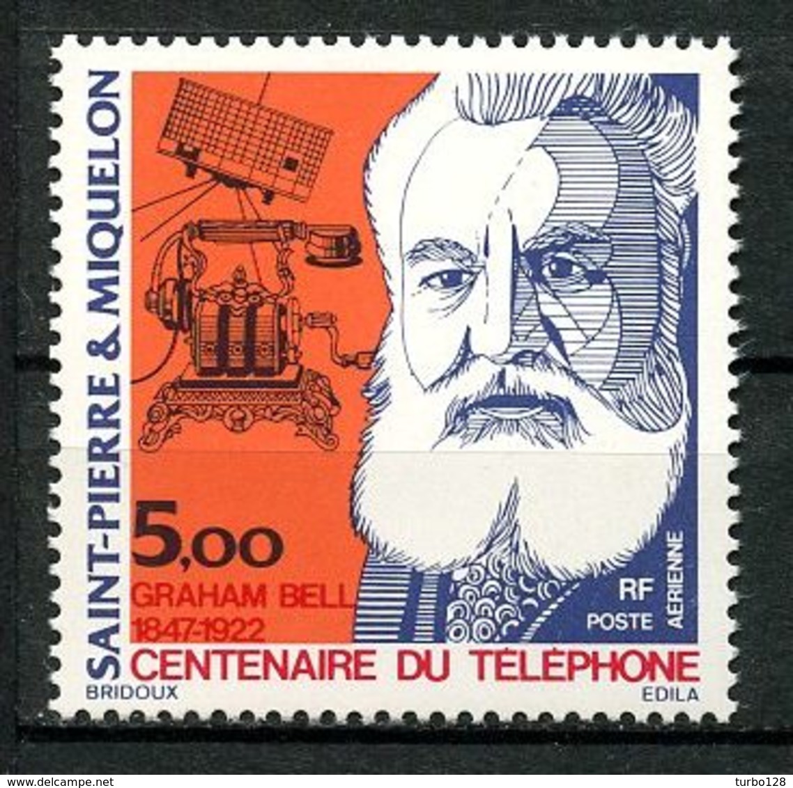 SPM MIQUELON  1976 PA N° 63 ** Neuf MNH Superbe C 13,20 € Graham Bell Première Liaison Téléphonique Communications - Neufs