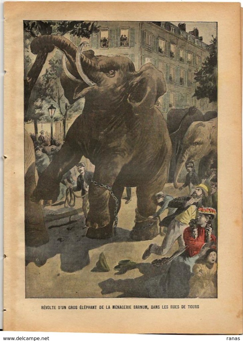 Cirque éléphant Barnum Revue Le Pélerin N° 1330 De 1902 - Sonstige & Ohne Zuordnung