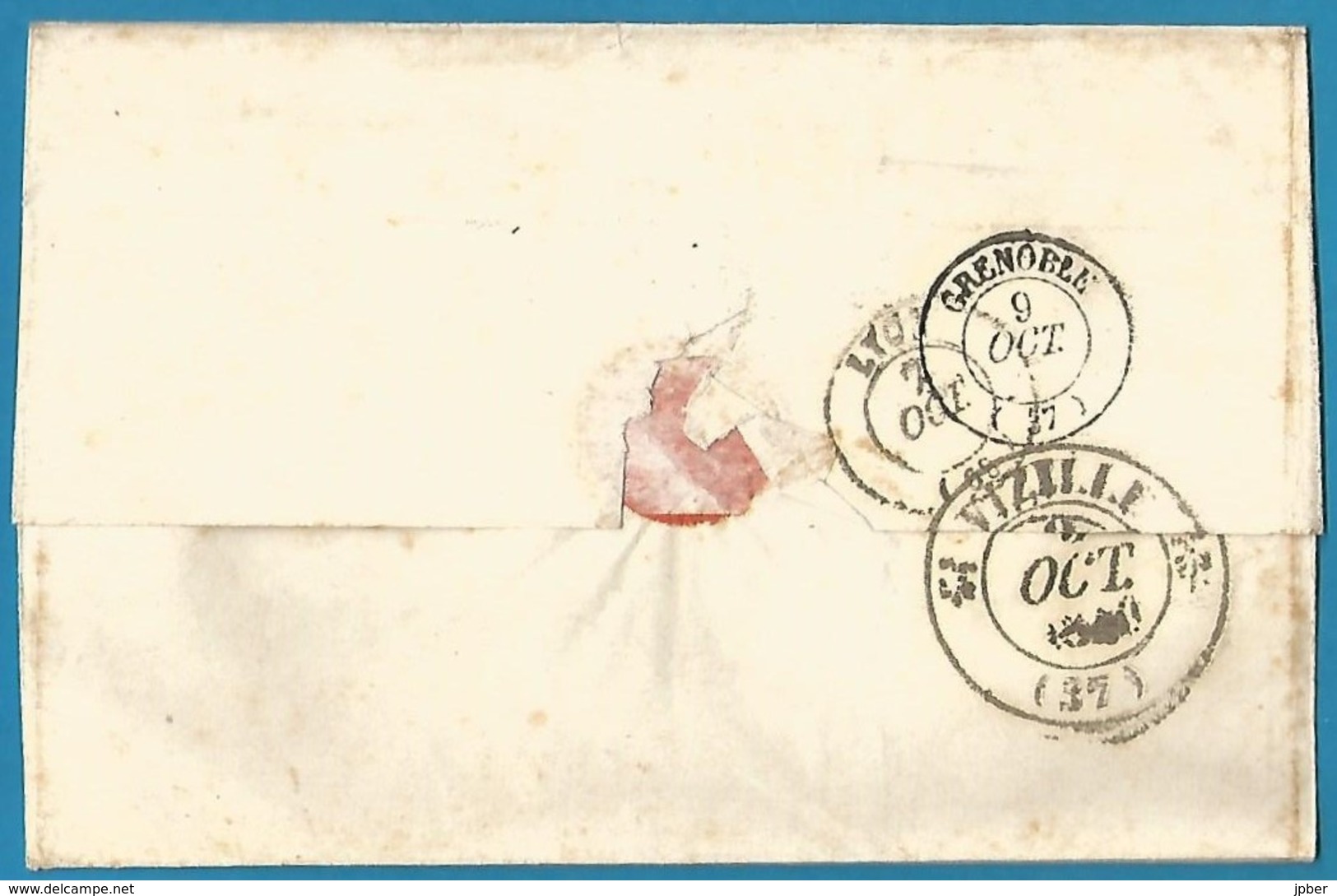 (D015) - Suisse - LSC De GENEVE Vers VIZILLE Du 6/10/1840 + Passage Suisse Ferney En Rouge + Autres Et Verso - ...-1845 Prephilately