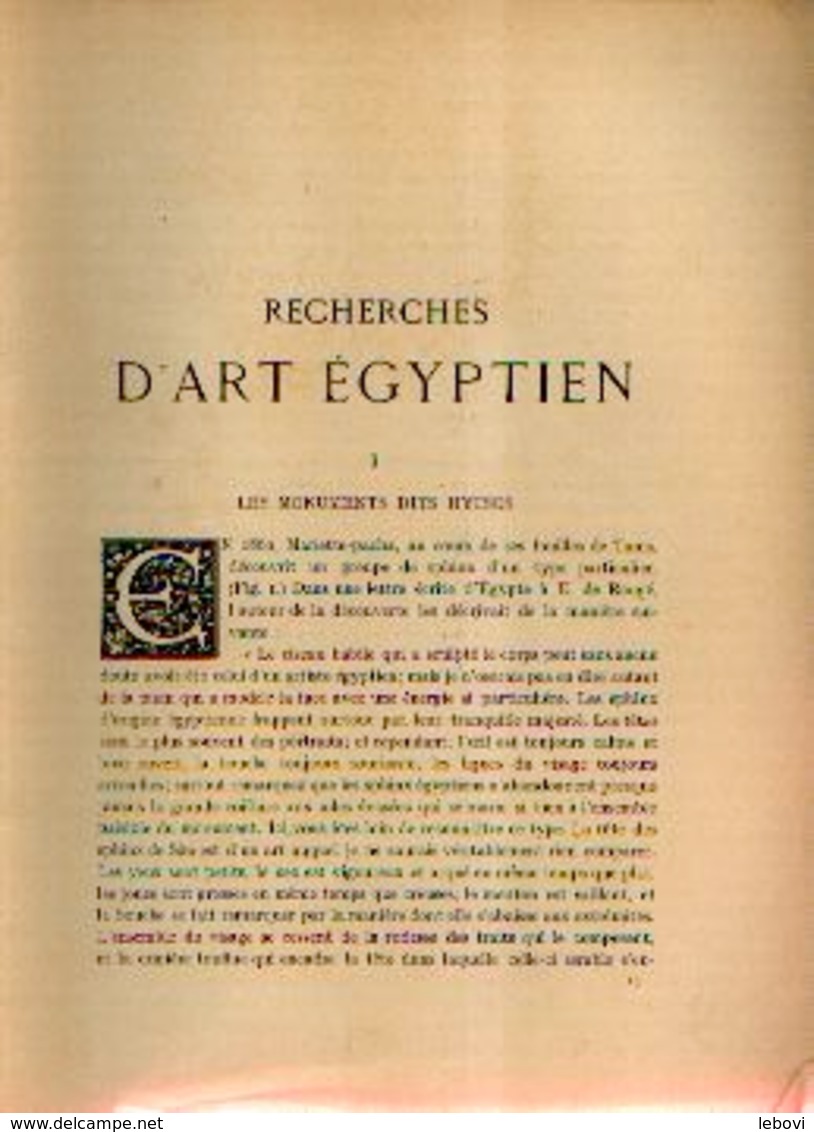 « Recherches D’art égyptien » CAPART, J. (1913) - Histoire