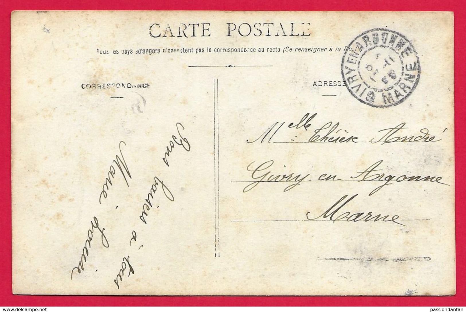 Cinq Cartes Postales Anciennes - Fantaisies - Couple - Le Bouquet De La Fiancée - Voyagées Vers Givry En Argonne - Koppels