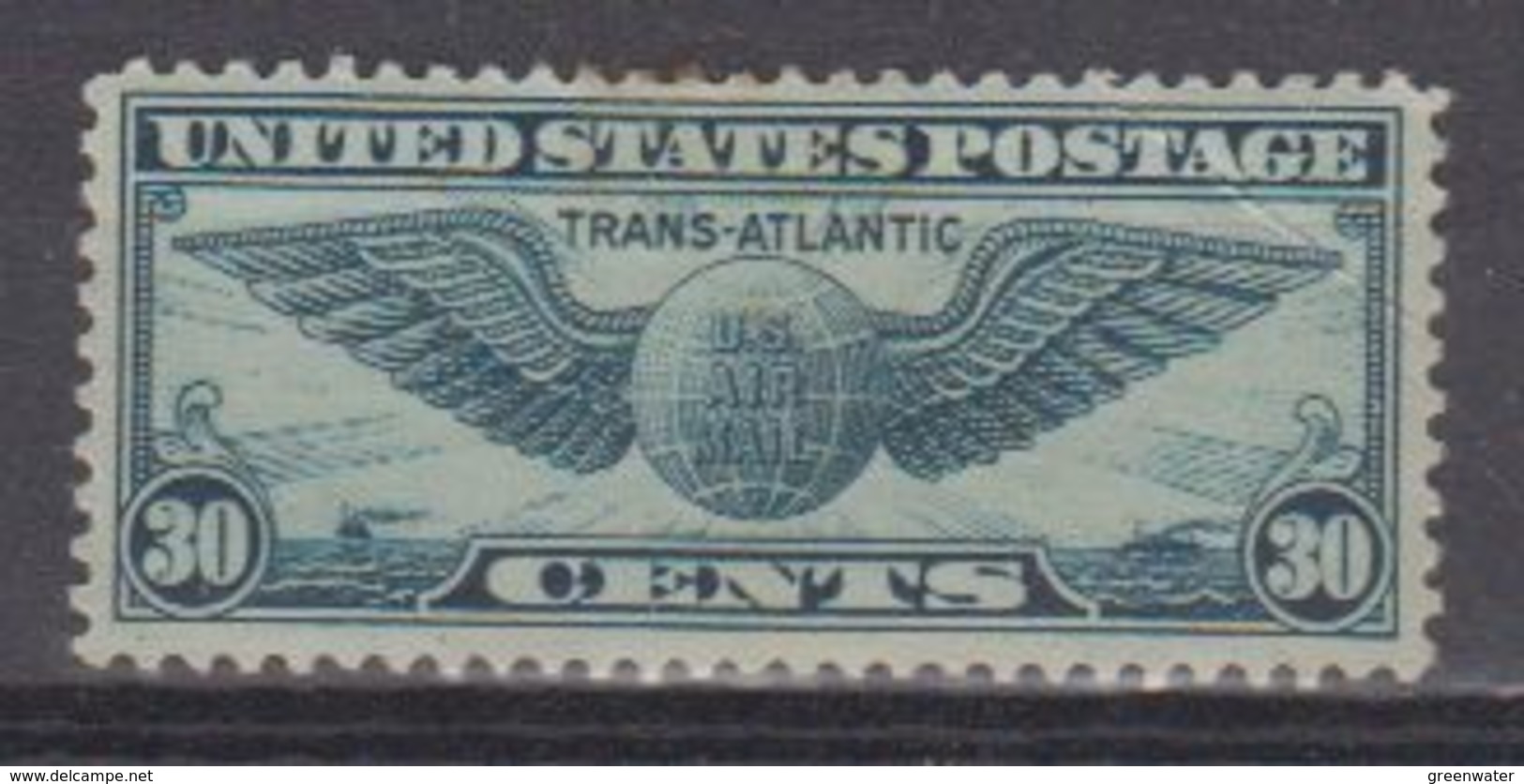 USA 1939 Trans Atlantic 30c * Mh (= Mint, Hinged) A Few Brown Spots Top Perf. (39993) - 1b. 1918-1940 Unused