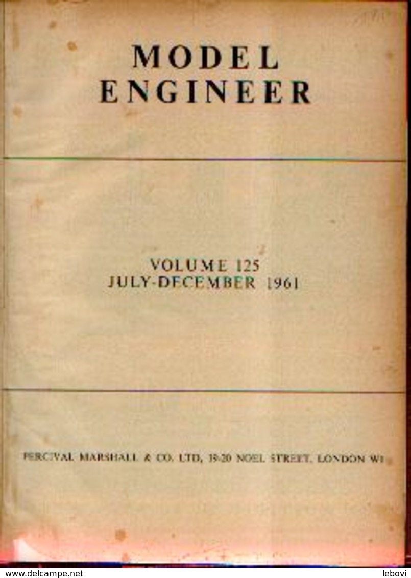 « MODEL ENGINEER – Volume 125 – July-December 1961 » - Ed. Percival Marshell & Co, Londres - Englisch