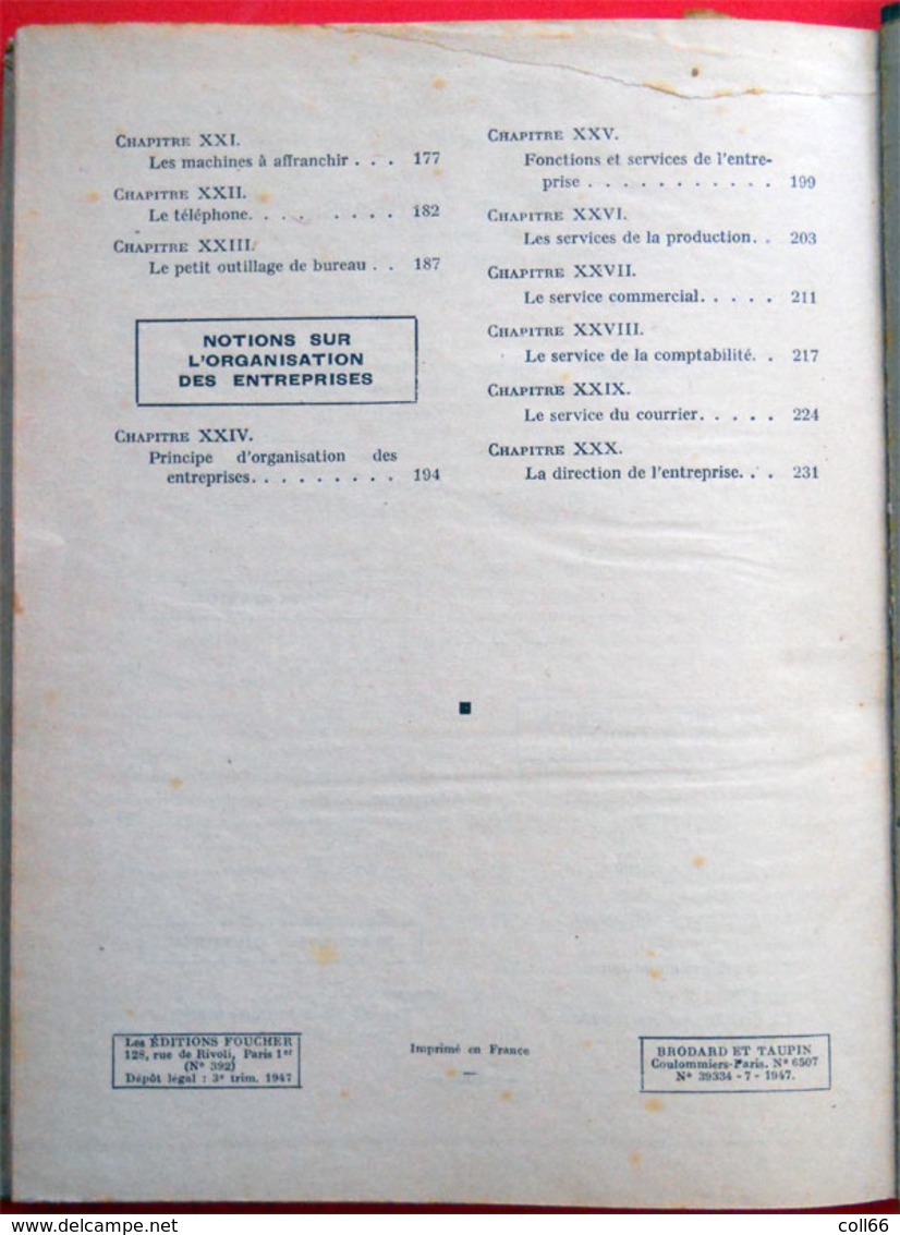 1947 Catalogue Foucher Paris Organisation Bureaux Machines à écrire à calculer à affranchir Mobilier illustré