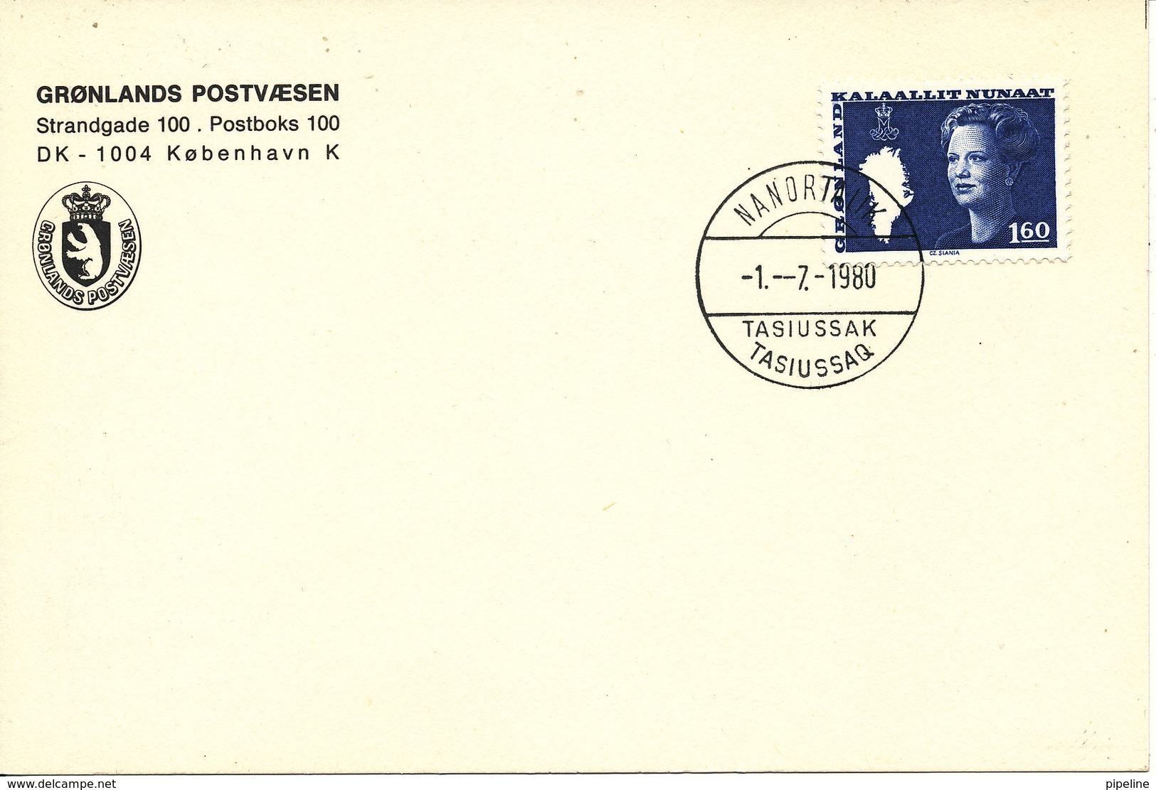 Greenland Card Nanortalik Tasiussaq 1-7-1980 - Other & Unclassified