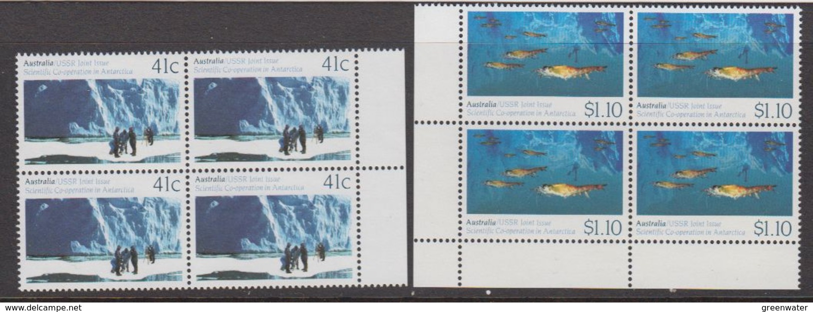 Australia 1990 Antarctica / Joint Issue With USSR  2v Bl Of 4 ** Mnh (39995B) - Ongebruikt