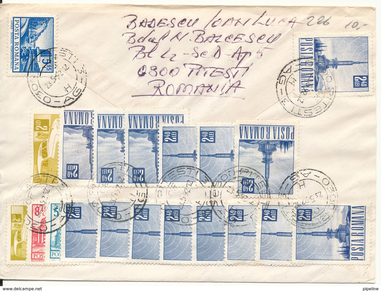 Romania Cover Sent To Czechoslovakia 23-5-1992 With A Lot Of Stamps On Front And Backside Of The Cover - Covers & Documents