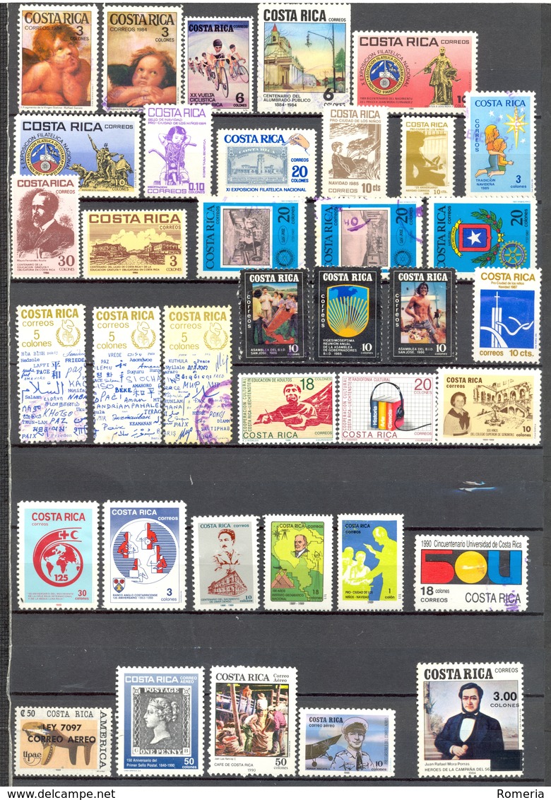 Costa Rica - 1984 - > 1990 - Lots Timbres Et Poste Aérienne - ** - * TC Et Oblitérés - Nºs Dans Description - Costa Rica