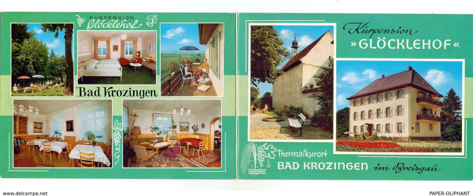 7812 BAD KROZINGEN, Kurpension GLÖCKLEHOF, Klapp-Karte - Bad Krozingen