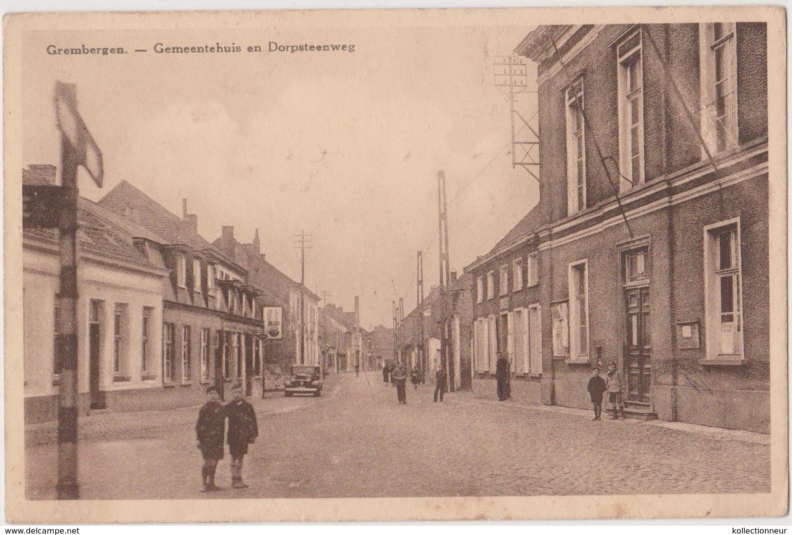 PK - GREMBERGEN - DENDERMONDE -  GEMEENTEHUIS EN DORPSTEENWEG - Dendermonde