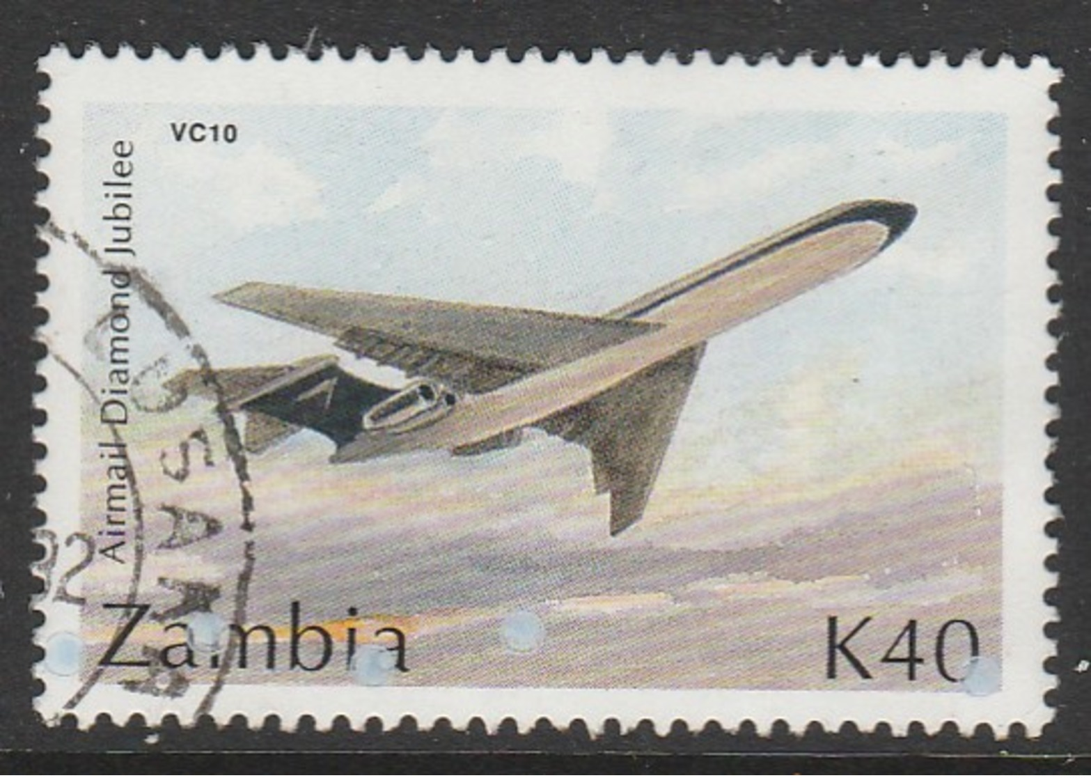 Zambia 1992 Airplanes  K40 Multicoloured SW 609 O Used - Zambia (1965-...)