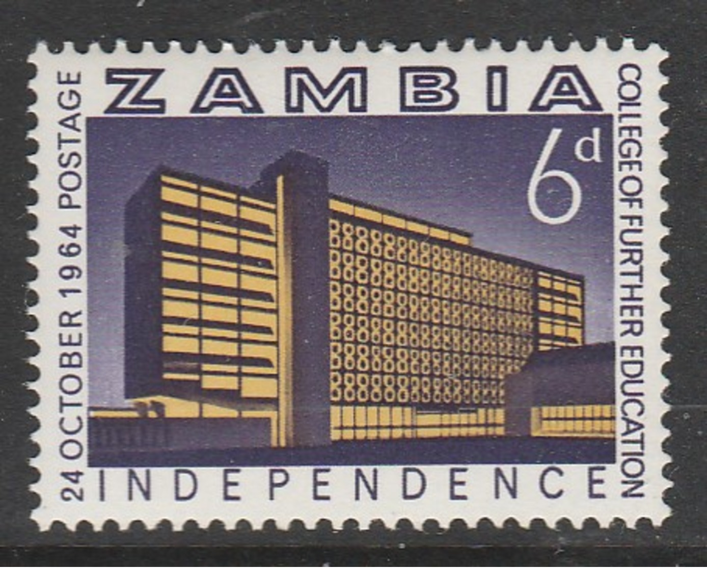 Zambia 1964 Independence 6p Multicoloured SW 16 **MNH - Zambia (1965-...)