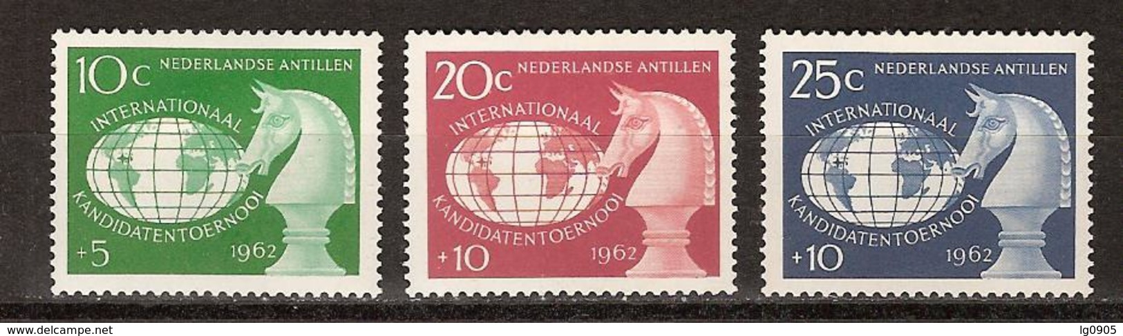 Netherlands Nederlandse Antillen 330-332 MNH; Schaken, Play Chess, Jouer Aux Echecs, Jugar De Ajedrez 1962 - Schaken