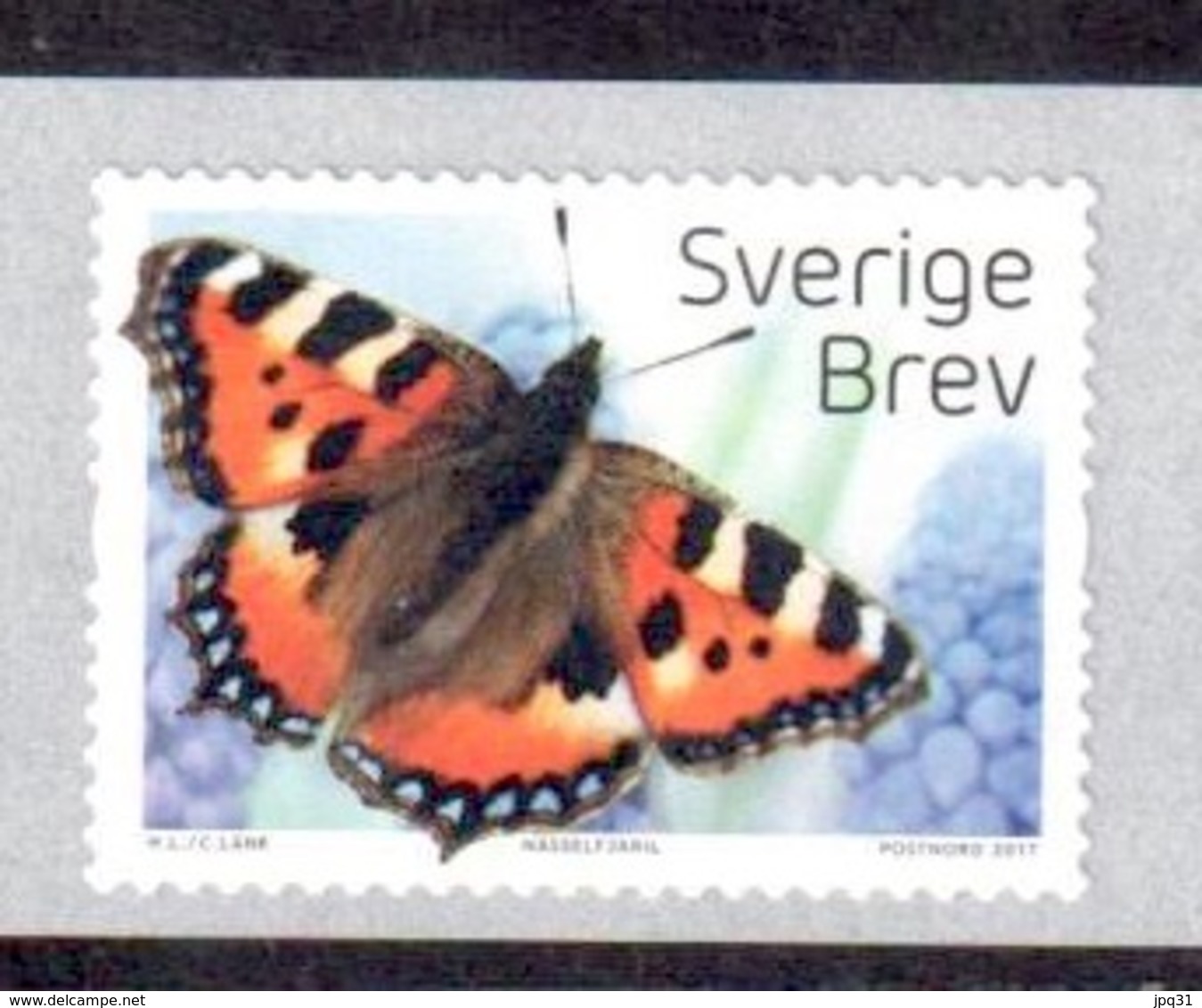 Suède Timbre De Roulette Adhésive Papillon 2017 Avec Numéro Au Verso ** - Neufs