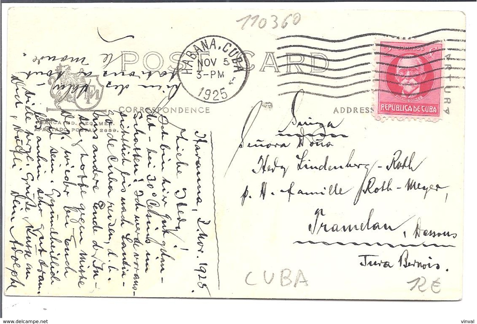 Sent From CUBA 2 Old Indian Womens From Mexico 1925 Sent To Switzerland - Other & Unclassified