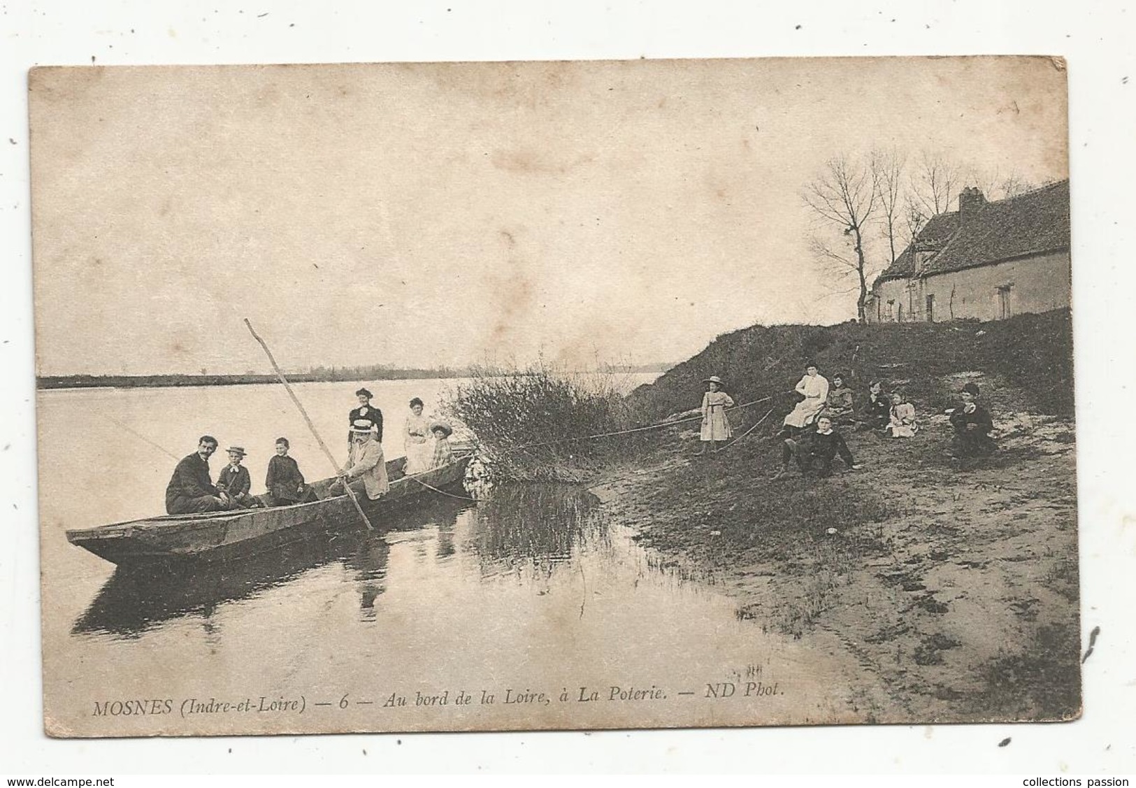 Cp,37 ,MOSNES , Au Bord De La Loire à La POTERIE , écrite 1915 - Andere & Zonder Classificatie