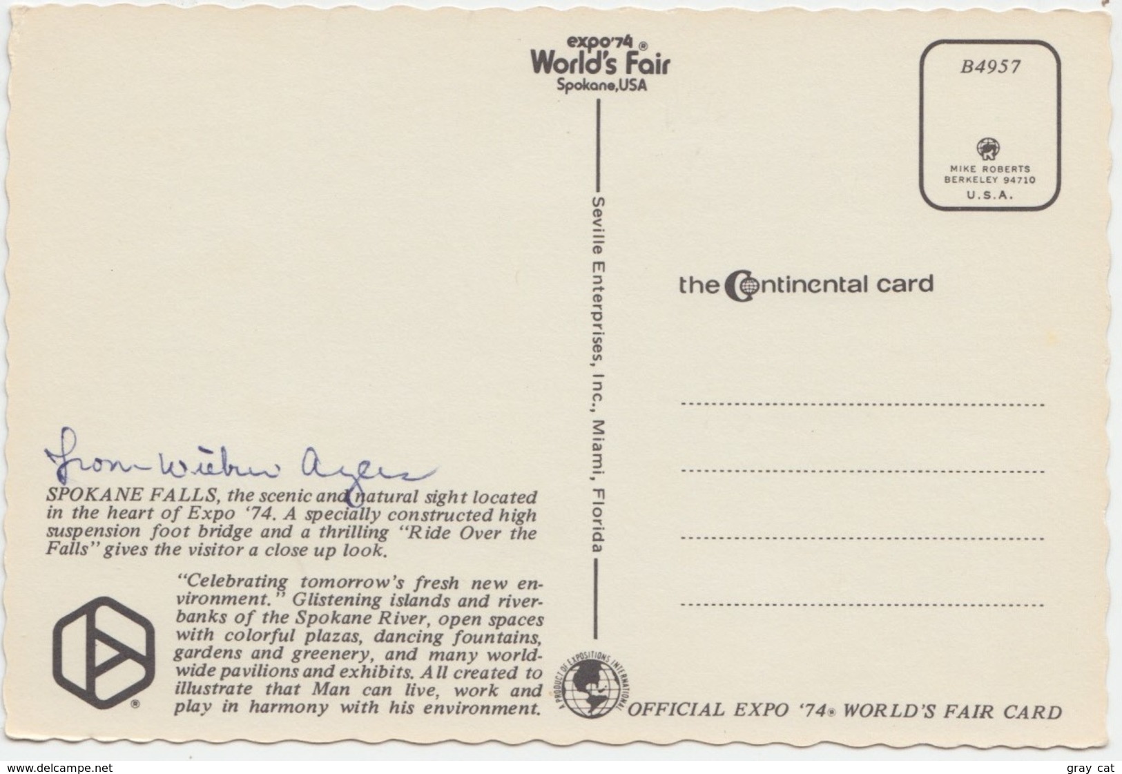 Exciting Falls, Expo 74 World's Fair, Spokane, USA, Postcard [21699] - Spokane