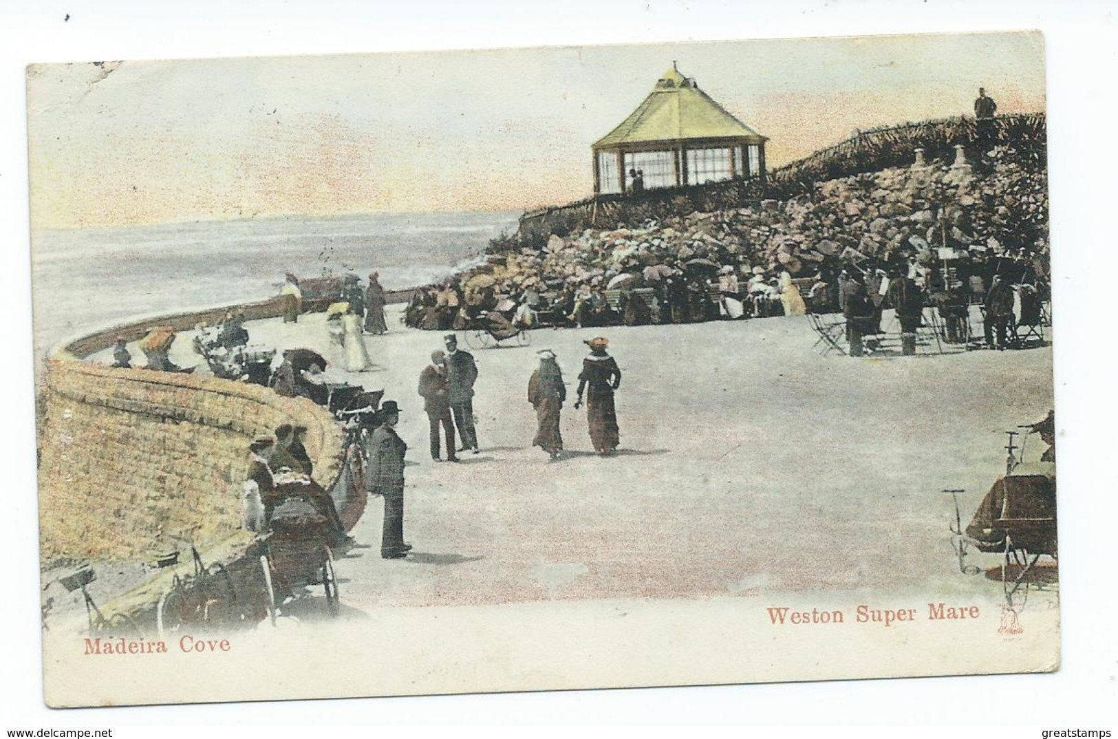 Somerset Madeira Cove Weston Super Mare Milton Postcard Squared Circle Boxmoor Posted 1905 - Weston-Super-Mare