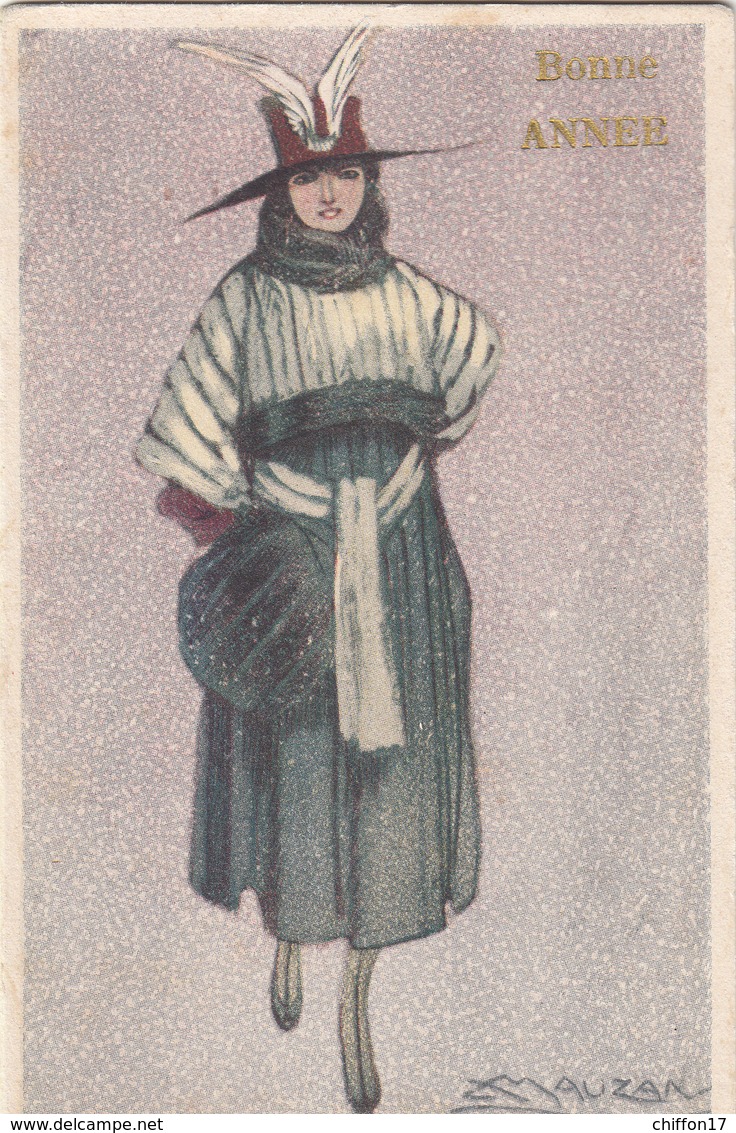 CPA  FEMME  Illustr. MAUZAN    BONNE ANNEE - Mauzan, L.A.