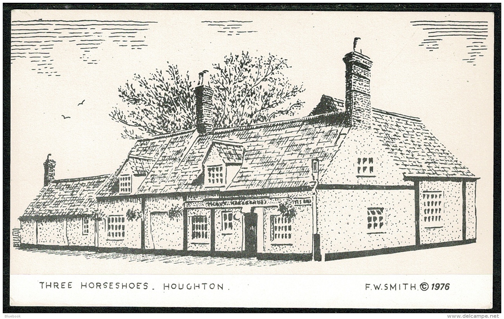 RB 1214 - Postcard - Three Horseshoes Pub - Houghton Near Huntingdon - Huntingdonshire