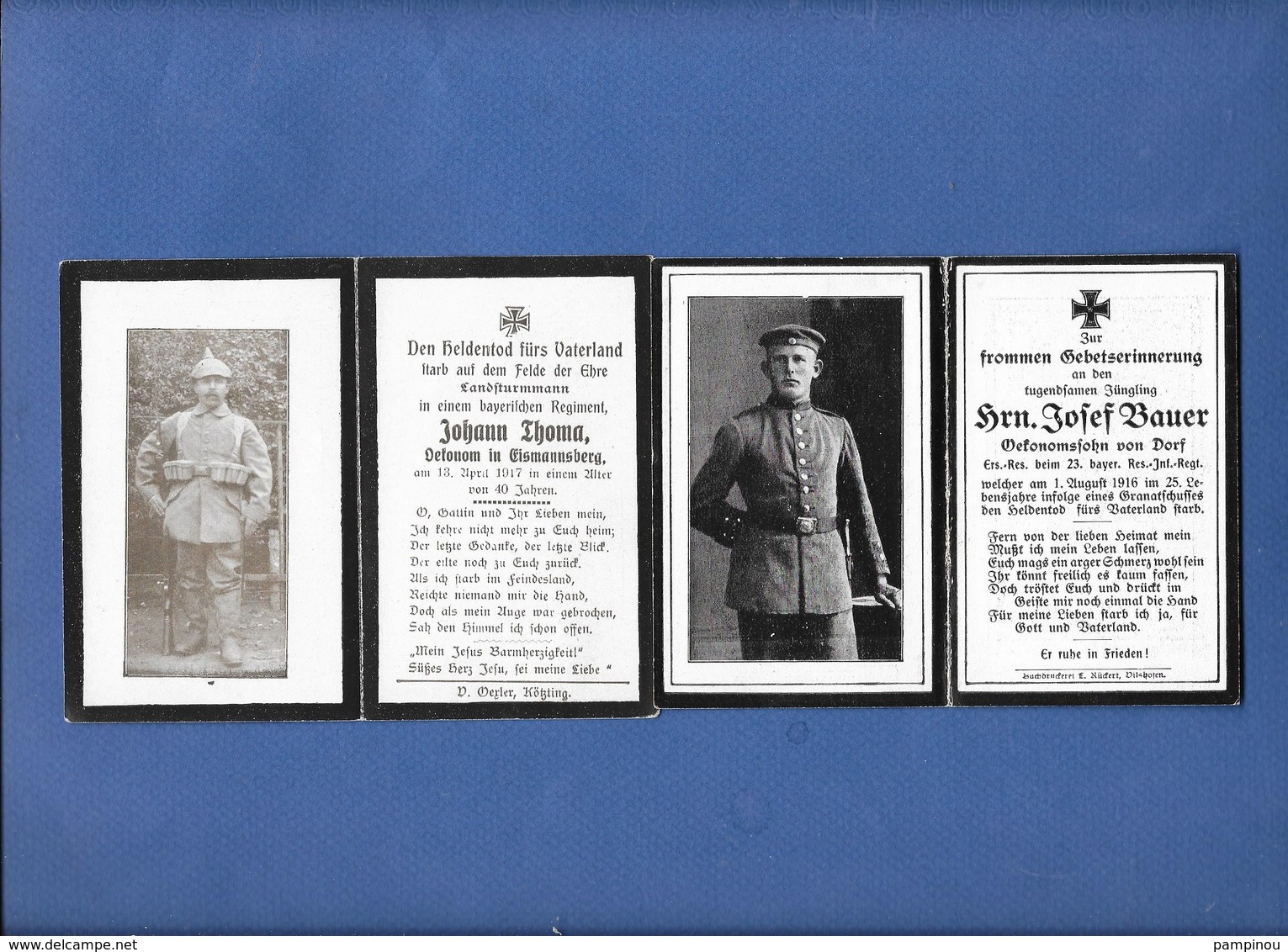 Lot 6 AVIS DE DECES Soldats Allemands - Guerre 14/18 - 1914-18