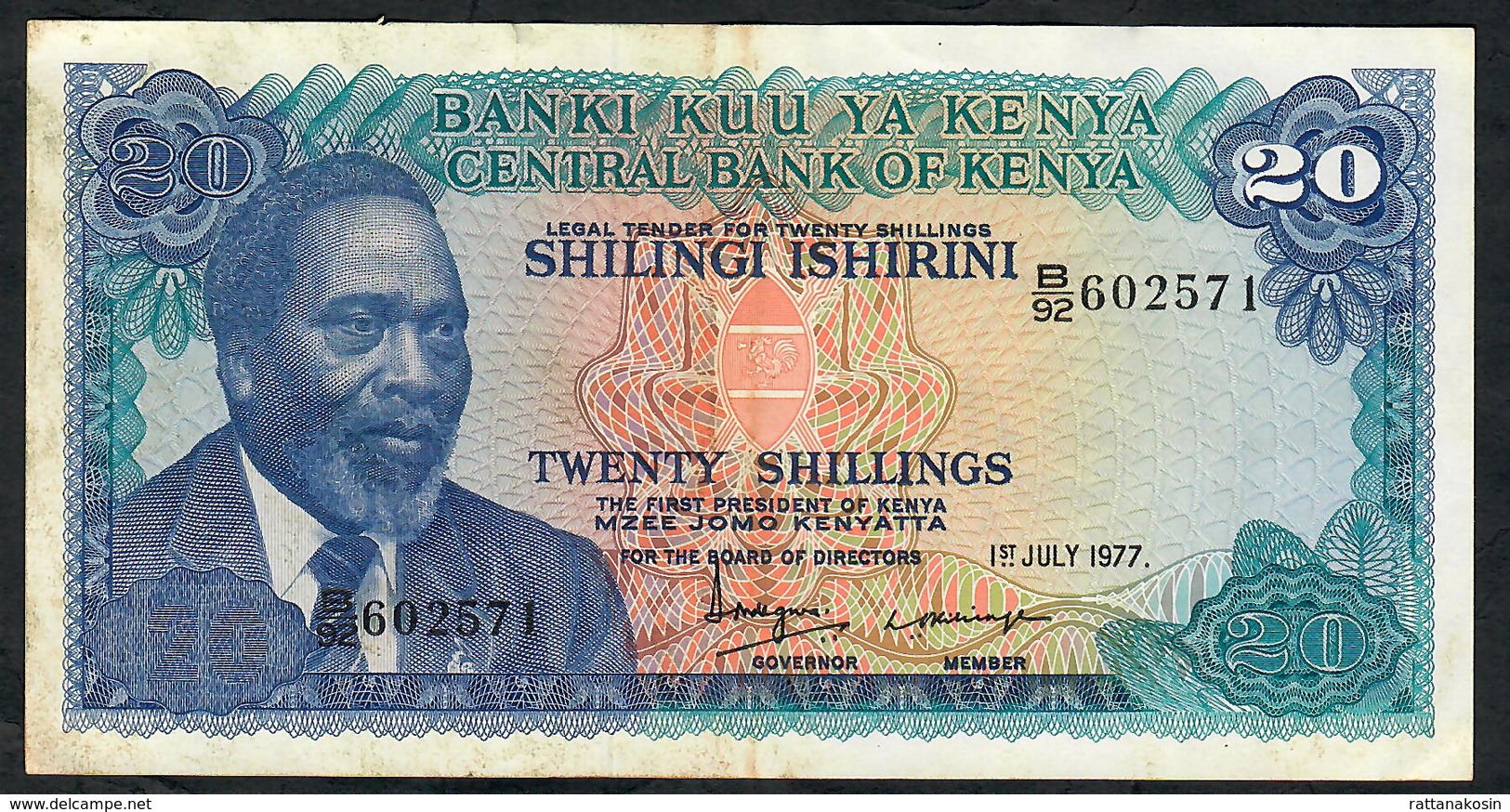 KENYA P13d 20 SHILLINGS 1977  VF  NO P.h. ! - Kenya