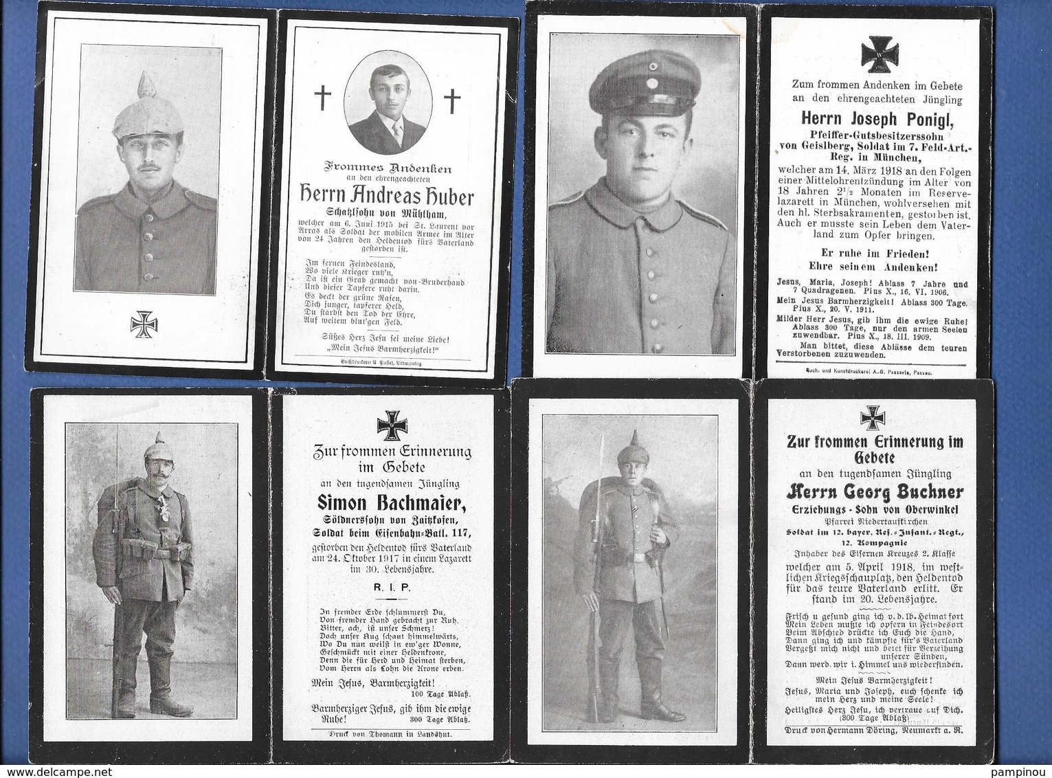 Lot 6 AVIS DE DECES Soldats Allemands - Guerre 14/18 - 1914-18