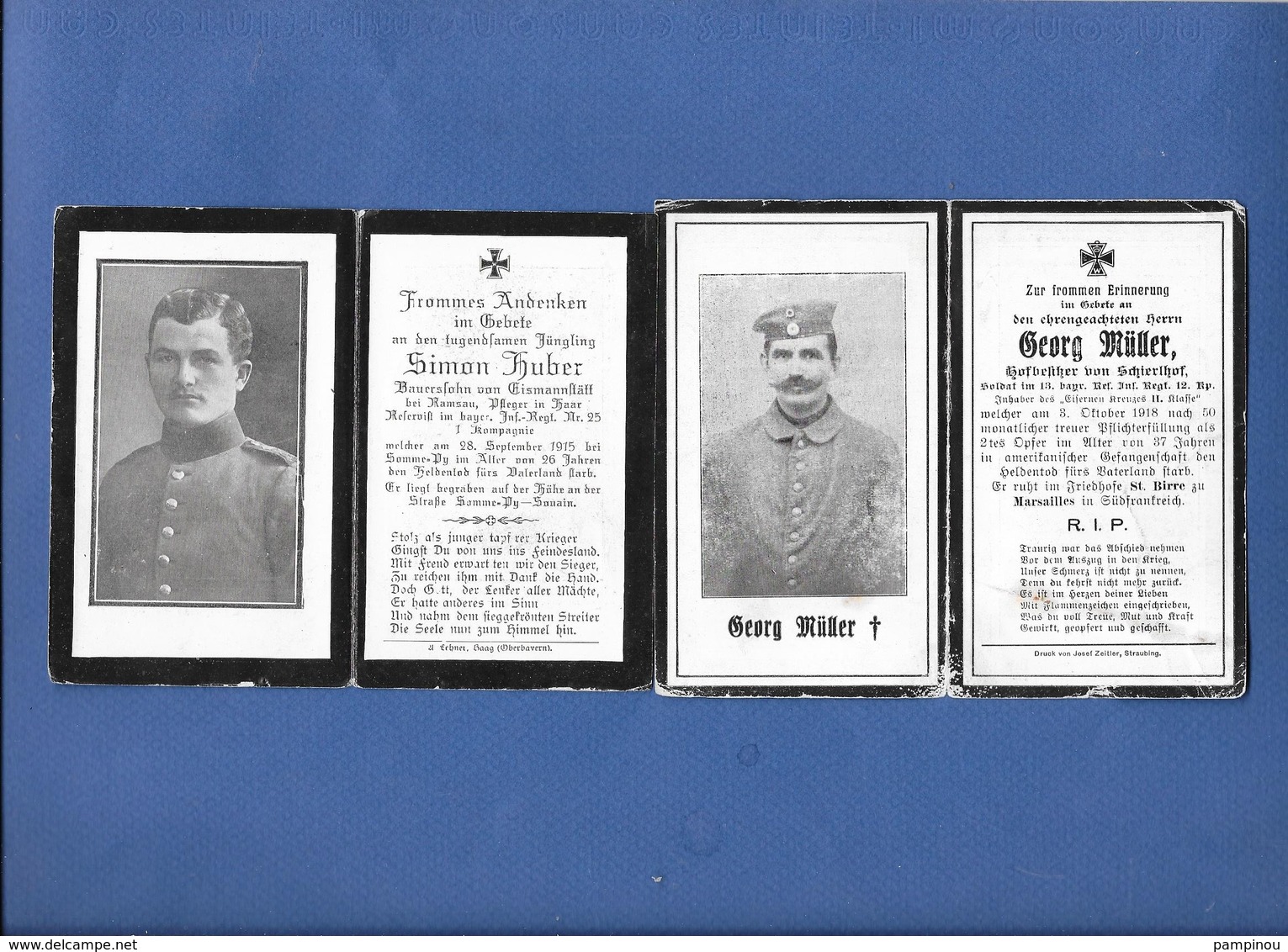 Lot 6 AVIS DE DECES Soldats Allemands - Guerre 14/18 - 1914-18