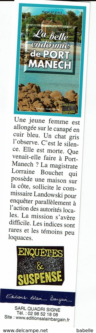 MP éd. Bargain - " La Belle Endormie De Port Manech " Serge Le Gall - Marque-Pages