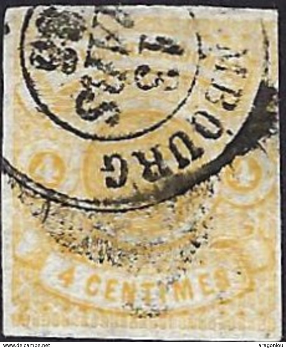 Armoires De L'Etat 1860, 4 Centimes Jaune, Cértifié FSPL, Catalogue Michel 2017: 5 (2scans) - 1859-1880 Armoiries