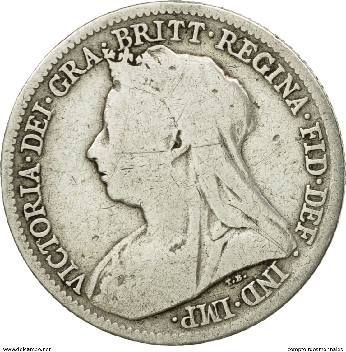 Monnaie, Grande-Bretagne, Victoria, 6 Pence, 1900, TTB, Argent, KM:779 - H. 6 Pence